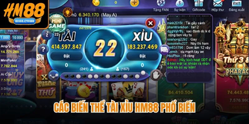 Tài Xỉu HM88 Tổng Hợp Top Game Tài Xỉu Được Yêu Thích Nhất Các biến thể tài xỉu HM88 phổ biến
